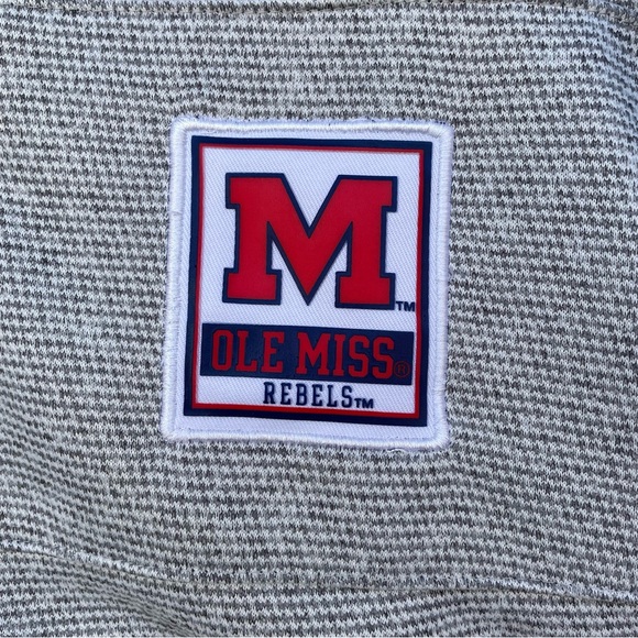 Champion Ole Miss Rebels Grey/White 1/4-Zip Fleece Pullover XL - Picture 3 of 13
